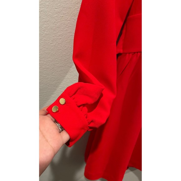 KATE SPADE Red Long Sleeve Tie Mini Dress - Picture 6 of 8